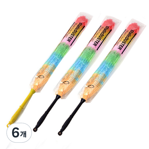 리버그린 무지개 먼지 털이개 특, 랜덤 발송, 6개