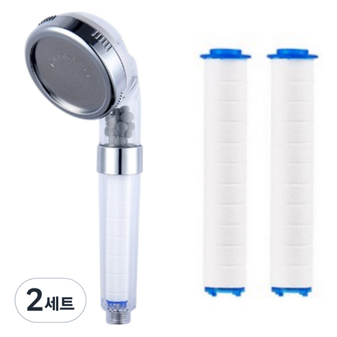 파워수압 필터 샤워기 + 필터 2p 세트, 2세트, 혼합색상