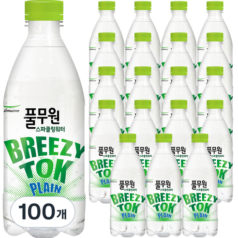 풀무원 탄산수 브리지톡 플레인, 100개, 500ml