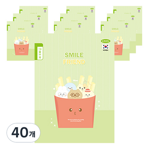 펜피아 1000 초등 14줄무제 제본노트, D옐로우그린(smile friend), 40개
