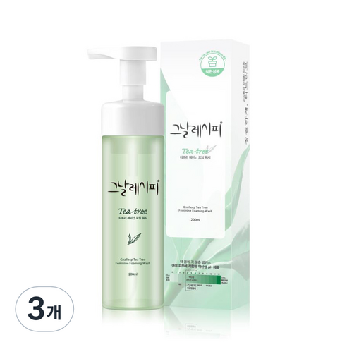 코튼데이 티트리 페미닌 포밍 워시 여성청결제, 3개, 200ml