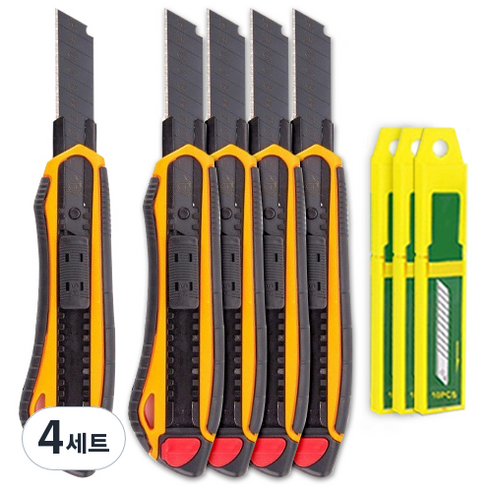 다다 SK5 기능형 커터칼 5p + 칼날 30p, 혼합색상, 4세트