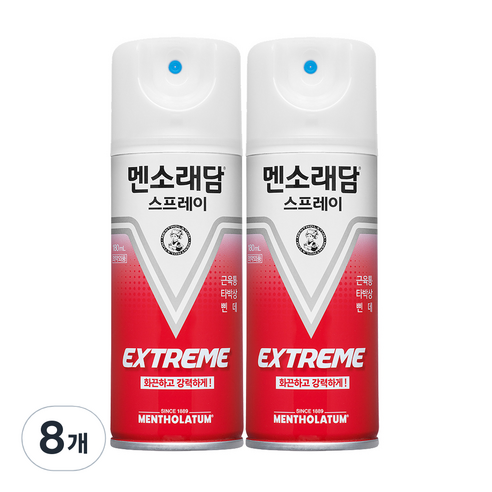 멘소래담 익스트림 핫 스프레이파스 에스 180ml, 1개입, 8개