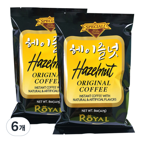 뉴트리365 로얄 헤이즐넛향 고급 원두커피, 227g, 1개입, 6개
