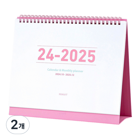 미뉴잇 2025 캘린더 앤 플래너, 핑크, 2개