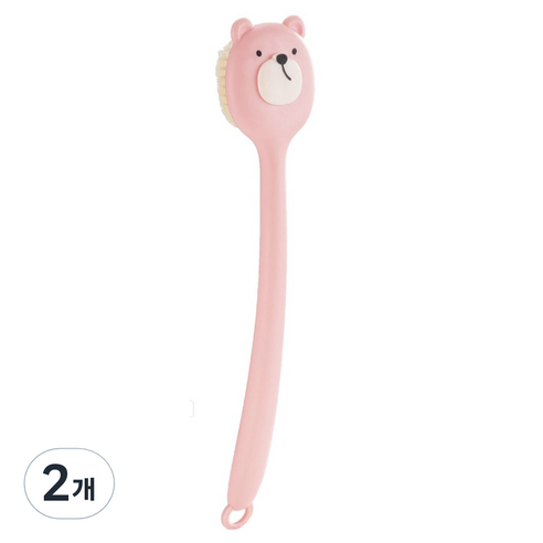 깨끗하게 샤워하자 바디 등 샤워 브러쉬, 핑크, 2개, 1개입