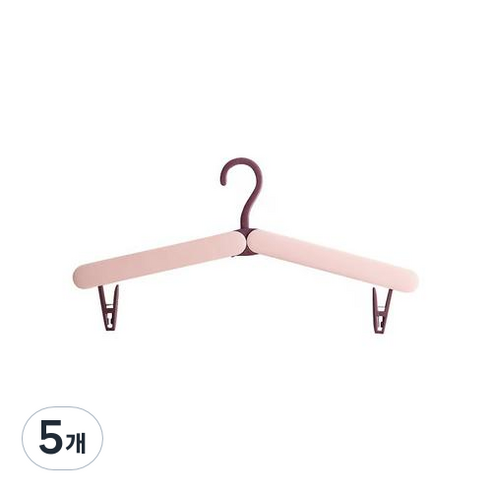 주씨상점 접이식 휴대 옷걸이, 핑크, 5개