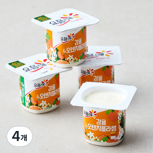 요플레 오리지널 감귤 & 오렌지 블라썸 4개입, 320g, 4개