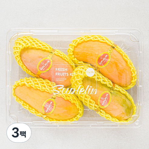 수플린 태국산 마하차녹 망고 4개입, 1.2kg, 3팩