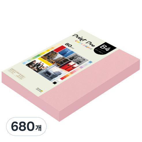 종이문화 프린트 프로 칼라 복사용지 No 24 핑크 80g, B4, 680개