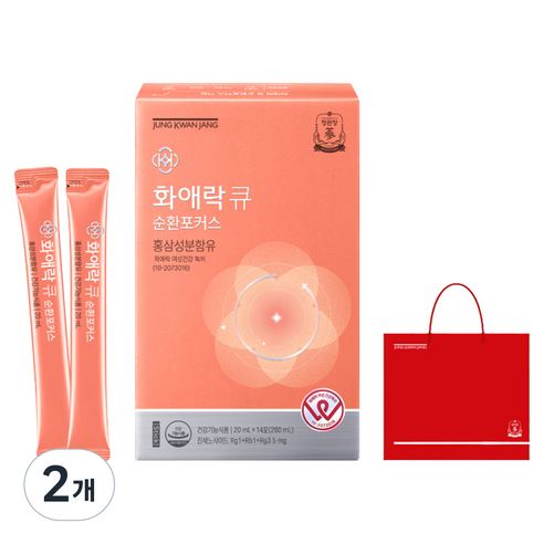 화애락 큐 순환포커스 14p + 쇼핑백, 2개, 280ml