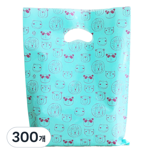비닐 통통리본 링봉투, 동물원, 300개