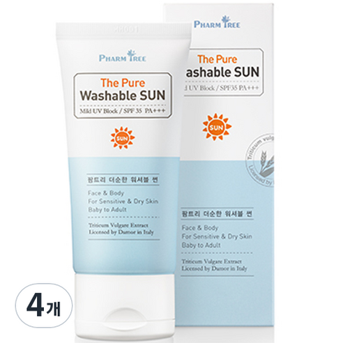 팜트리 더순한 워셔블 썬 SPF35 PA+++, 50ml, 4개