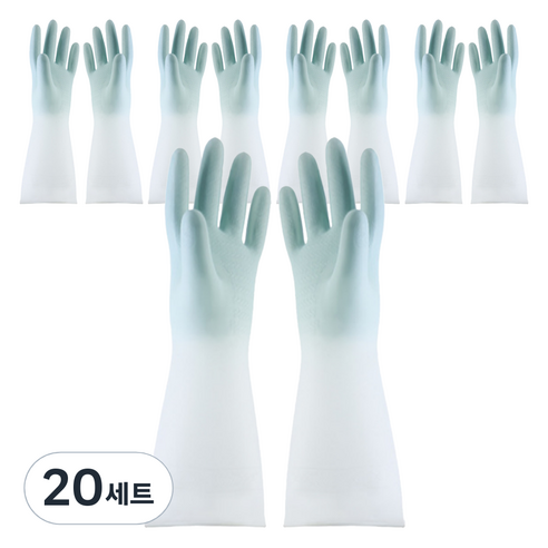 모나홈 예쁜 반투명 니트릴 고무장갑 양손착용 세트, 파스텔블루, 중(M), 20세트