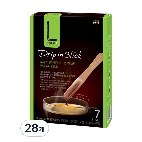 루카스나인 리저브 드립인스틱 케냐 AA 블렌드, 2.2g, 28개
