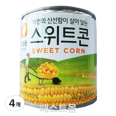 청정원 스위트콘 통조림, 340g, 4개