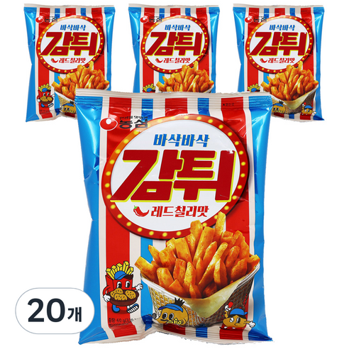 농심 감튀 레드칠리맛 과자, 60g, 20개
