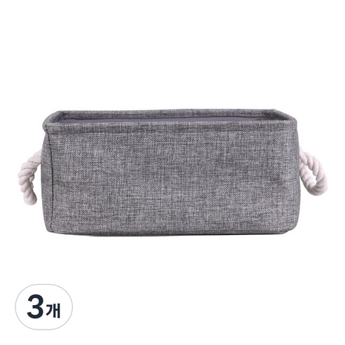 패브릭 바스켓 중, 그레이, 3개