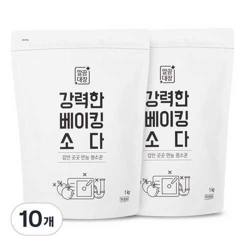 깔끔대장 강력한 베이킹소다 리필, 1kg, 10개