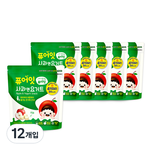 내이브로 퓨어잇 동결건조 요거트 큐브 간식, 16g, 12개, 사과엔요거트