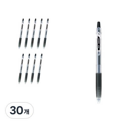 파이롯트 쥬스 젤잉크펜 0.7mm LJU-10F, 블랙, 30개