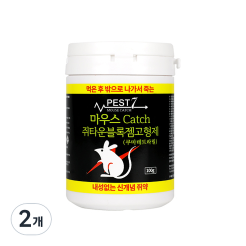 페스트7 마우스 캐치 쥐타운 블록젬 고형제 100g, 1개입, 2개