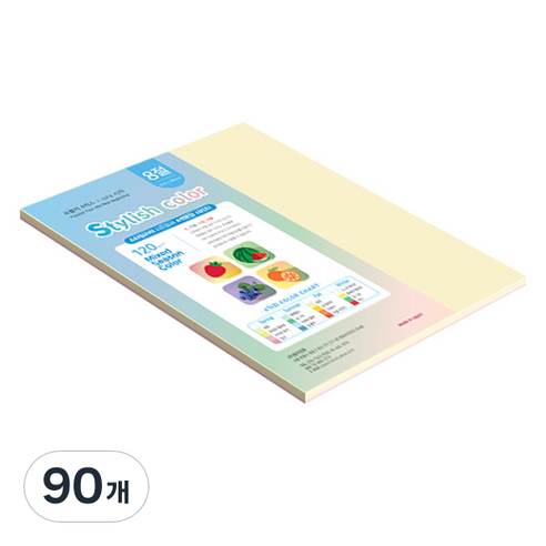 종이문화 스타일리쉬 얇은 혼합색지 120g 15 SS Fall, 90개, 8절