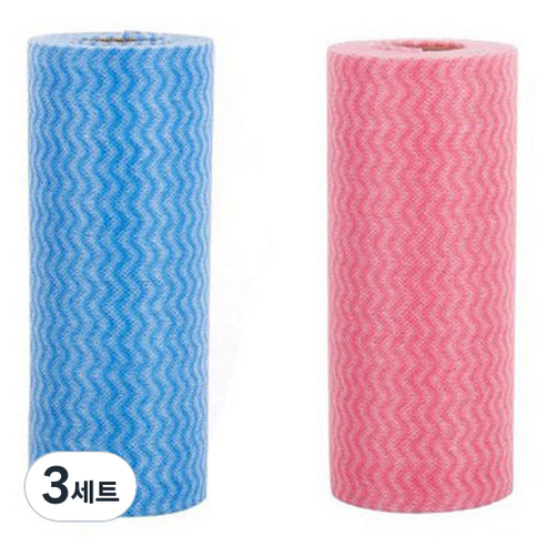 롤타입 간편 수세미 2종 세트, 3세트, 블루, 레드
