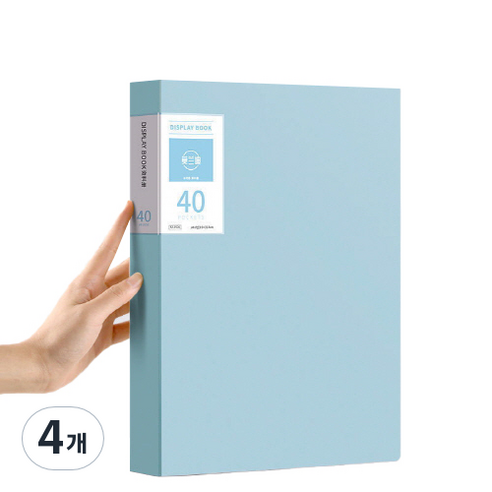 서류정리 A4 클리어파일 블루 40매, 4개
