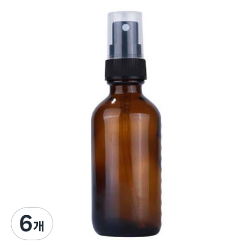 달모아 휴대용 유리 스프레이 분무기 분무타입 60ml, 갈색, 6개