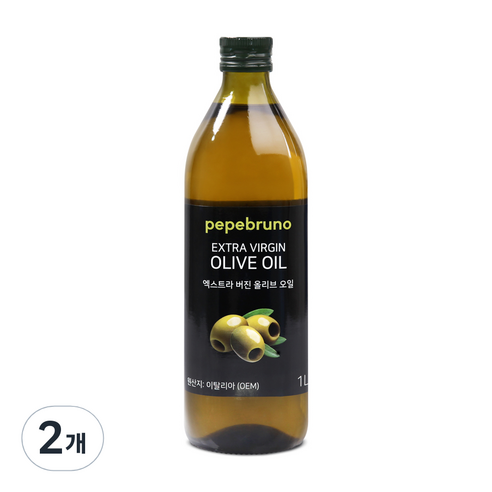페페브루노 엑스트라버진 올리브오일, 1L, 2개