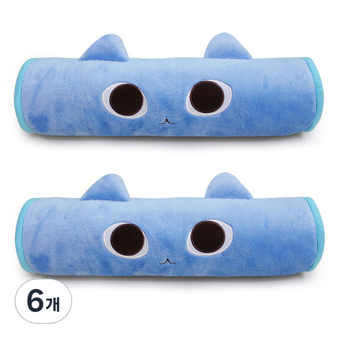 애니나라 헬로캣 차량용 목쿠션 2p, 소라(블루), 6개