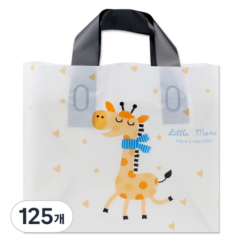 아이엔피 LDPE 손잡이 비닐백 소 30 x 20 cm, 10 큐티기린, 125개