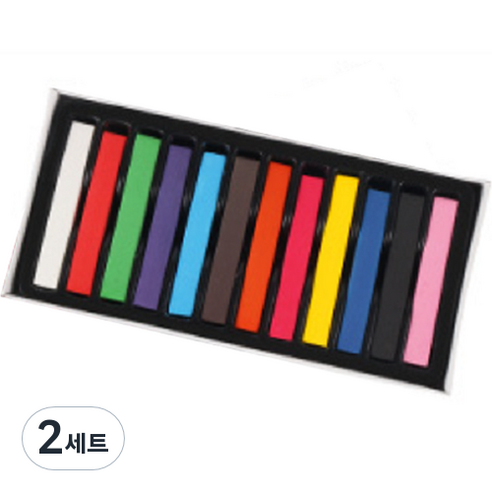 생활백서 채색 스틱 파스텔 롱, 12색, 2세트