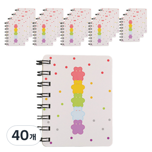 마켓감성 미니 휴대용 간편 메모장, 곰, 40개