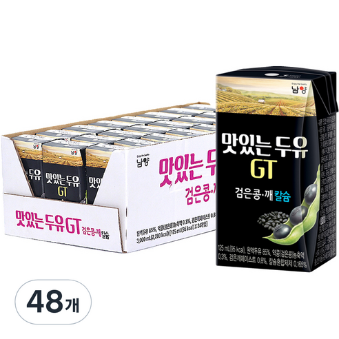 맛있는 두유 GT 검은콩 깨 칼슘, 125ml, 48개