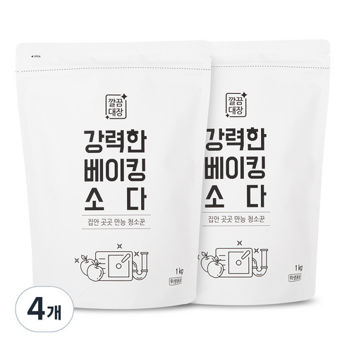 깔끔대장 베이킹소다 리필, 1kg, 4개