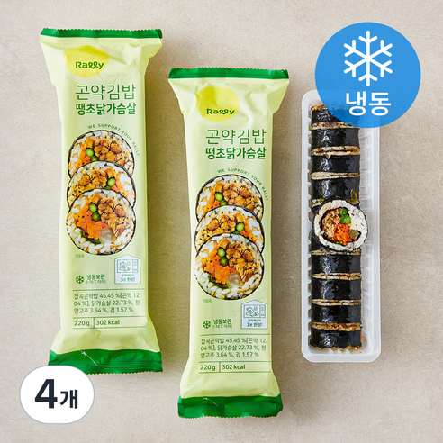 Rally 곤약김밥 땡초 닭가슴살 (냉동), 220g, 4개