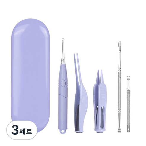 비타할로 LED 이어클리너 퍼플 5종 세트, 3개