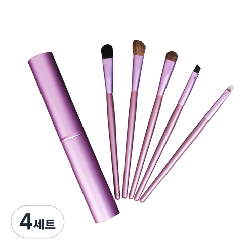 데이러빗 쉘 케이스 메이크업 브러쉬 5종 세트, 바이올렛, 4세트