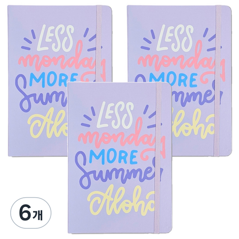 빅드림 A5 밴딩 Less 먼데이 다이어리, 퍼플, 6개