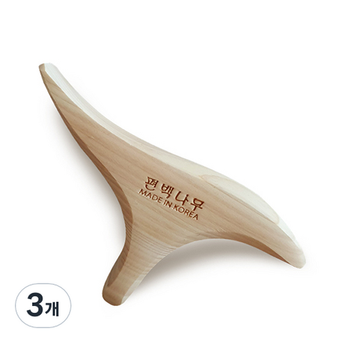 편백아트 프리미엄 편백 괄사 마사지기, 3개, 혼합색상