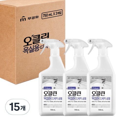 오클린 욕실용 다목적세제, 750ml, 15개