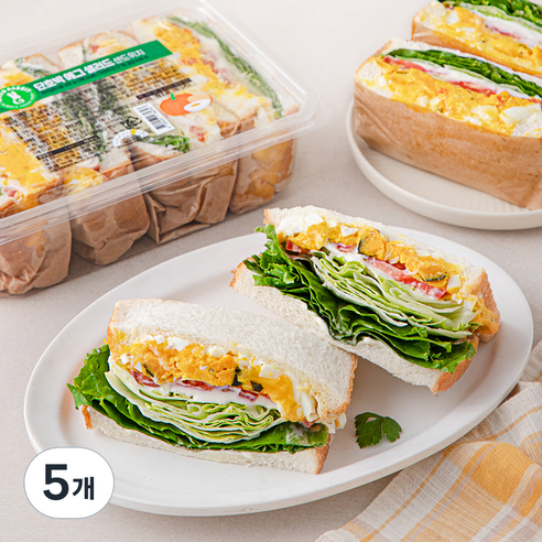 그린래빗 단호박 에그 샐러드 샌드위치, 250g, 5개