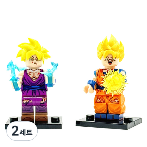 GNBLOCK 드래곤볼 피규어 초사이어인 손오공 + 초사이어인 손오반 세트, 2세트