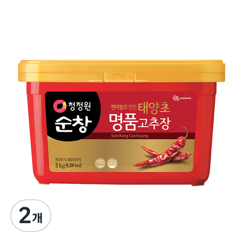 대상 청정원 순창 태양초 명품고추장, 3kg, 2개