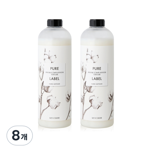퓨어라벨 초고농축 섬유유연제 프레쉬코튼, 8개, 1L