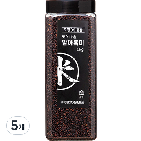 도정공장 씻어나온 발아흑미, 1kg, 5개