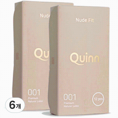 Quinn 001 누드핏 무꼭지형 일반형 콘돔, 12개입, 6개