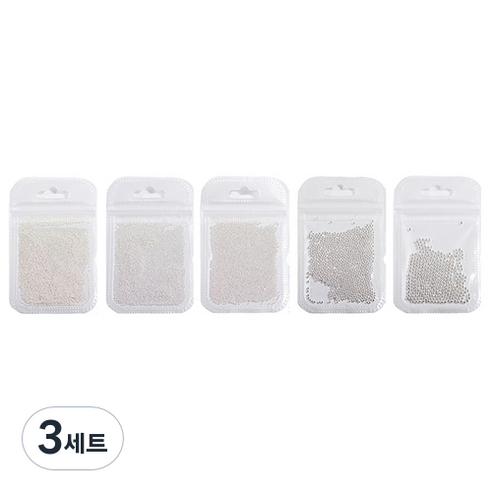 카카스 볼참스톤 구슬글리터 5종 세트 KN-A411, 실버(KN-A4111), 3세트